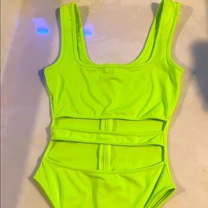 lime green/yellow bodysuit